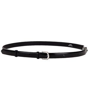 NEW Toteme Double Clasp Leather Belt in Black Silver